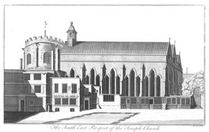 The South East Prospect of Temple Church, 1737