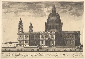 A Cathedral Church of St. Paul South East Prospect, London Overtons Prospects, 1720-30.
