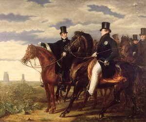 Wellington hercege IV. György királynak (1762-1830) ismerteti Waterloo mezőjét, 1844