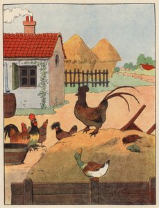 Illusztráció a Chantecler számára, Benjamin Rabier (színes litó) alkotó: Benjamin Rabier
