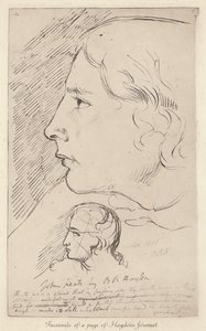 John Keats angol költő vázlata Benjamin Haydon angol művész folyóiratából (litho) alkotó: Benjamin Robert (after) Haydon