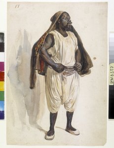 Orientalisták: egy biskry ábrázolása, portás Algírban (illusztráció)