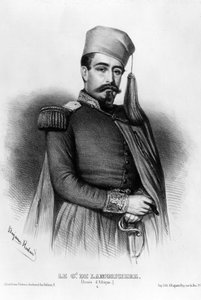 Louis Juchault de Lamoriciere (1806-1865) francia tábornok portréja (rajz)