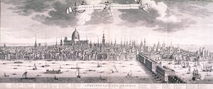 Panorámás kilátás Londonra, 1710