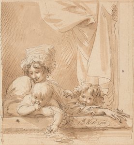 Egy anya és két gyermek alkotó: Benjamin West