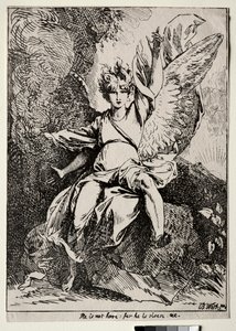 A poliautográfia mintái: Az angyal Krisztus sírjánál, 1801. alkotó: Benjamin West