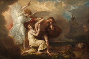 Ádám és Éva kiűzése a paradicsomból alkotó: Benjamin West