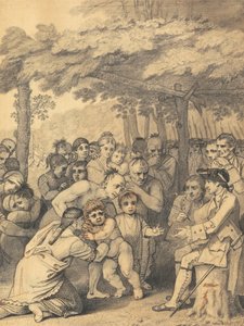 Az indiánok kiszállítják az angol foglyokat Bouquet ezredesnek a tábora közelében az észak-amerikai Muskingum népeinél 1764 novemberében, 1765 alkotó: Benjamin West