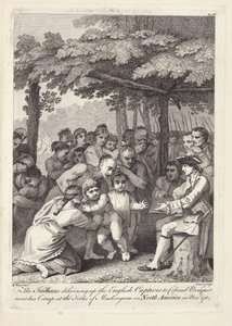 Az indiánok átadják az angol foglyokat Bouquet ezredesnek az észak-amerikai Forks of Muskingham-i tábor közelében 1764 novemberében. alkotó: Benjamin West