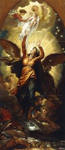 "A napba öltözött nő elmenekül a sárkányüldözés elől" alkotó: Benjamin West