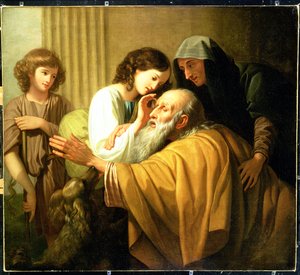Tóbiás, aki meggyógyítja apja vakságát, 1772 alkotó: Benjamin West