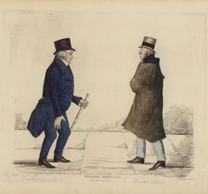 Kiváló edinburghiak, más néven modern athéniak, George R Ainslie altábornagy, Bindon Blood, Esq, Cranacher (színes metszet) alkotó: Benjamin William Crombie