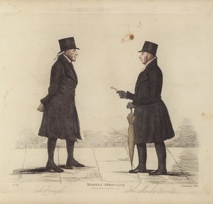 Eminent Edinburghians, más néven modern athéniak, Robert Forsyth, Esq, Advocate, John Shank More, Esq, LLD, Advocate (színes gravírozás) alkotó: Benjamin William Crombie