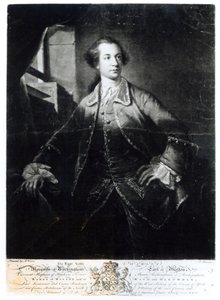 Charles Watson-Wentworth, Rockingham második márkija (1730-82) portréja, Richard Houston (1721-75) metszete