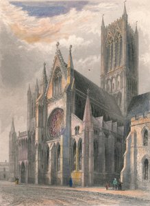 Lincoln katedrális – kilátás a South Transeptre és a Central Towerre, 1836 alkotó: Benjamin Winkles