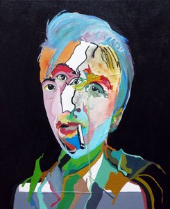 50 jelentős író a történelemben : Roland Barthes, 2015 (olaj és akril, vászon) alkotó: Benoit Erwann Boucherot