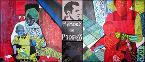 Memory in progress, 2001 (olaj és akril 5 egymás mellé helyezett vászonra) alkotó: Benoit Erwann Boucherot