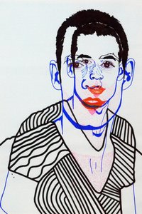 Passager 12, 2020 (akril, szitanyomású japán papírra) alkotó: Benoit Erwann Boucherot