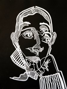 Surportrait : Joyce Carol Oates, 2021 (akril, papír) alkotó: Benoit Erwann Boucherot