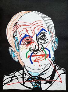 Surportrait : Oscar Niemeyer, 2022 (akril, papír) alkotó: Benoit Erwann Boucherot