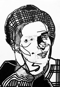 Surportré: Simone de Beauvoir, 2019 (akril, papír) alkotó: Benoit Erwann Boucherot