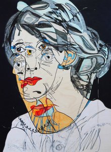 Surportrait : Virginia Woolf, 2021 (olaj és akril, fapanel) alkotó: Benoit Erwann Boucherot