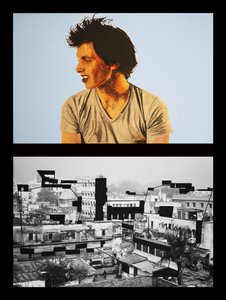 Yohan Benaresben, 2005 (olaj, 2 egymás melletti vászon) alkotó: Benoit Erwann Boucherot