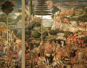 Olasz: A napkeleti bölcsek utazása: Melchior, a legidősebb király körmenete alkotó: Benozzo Gozzoli
