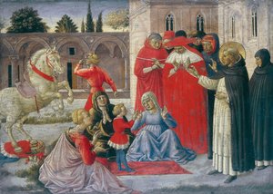 Szent Domonkos csodája Szent Domonkos Napoleone Orsinit életre kelti, 1462 körül.