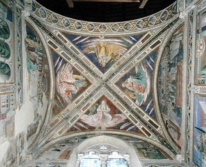 Epizódok Szent Ágoston életéből, a kórus mennyezetéről, 1463-65 alkotó: Benozzo di Lese di Sandro Gozzoli