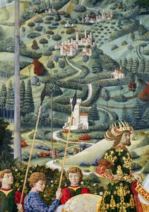 Fantasztikus táj, részlet a Mágusok utazása ciklusból a kápolnában, 1460 körül