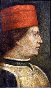Egy vörös kalapos férfi feje (tempera a panelen) alkotó: Benozzo di Lese di Sandro Gozzoli