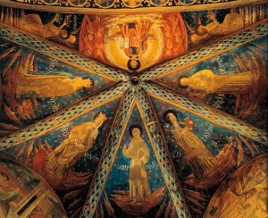 Olaszország, Montefalco, a Szent Ferenc-templom apszis boltozata szentekkel festve alkotó: Benozzo di Lese di Sandro Gozzoli