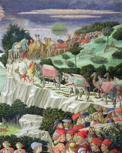 Melchior körmenete, a mágusok kápolnájából (70601 részlet) alkotó: Benozzo di Lese di Sandro Gozzoli