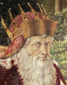 Benozzo Gozzoli (1420-1497) mágusok körmenete, friss. Részlet. A Palazzo Medici Riccardi kápolnája, Firenze. alkotó: Benozzo di Lese di Sandro Gozzoli