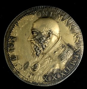 Medaillon Clément pápa portréjával VII alkotó: Benvenuto Cellini