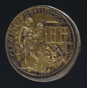 Allegorikus alakot ábrázoló érem, 1533 (18062 hátoldala) (a verset lásd: 119186) alkotó: Benvenuto Cellini
