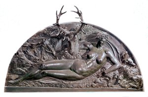 Fontainebleau Bas nimfa bronz domborműve, Benvenuto Cellini (1500-1571) Anet kastélyából. 1542 Dim. 409x205 cm Párizs, Musee du Louvre