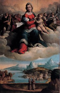 Madonna a dicsőséges gyermekkel és a szentekkel