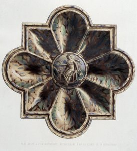 Tányérjaspé rekeszekkel - Tányérkerámia, C. Delange és C. Borneman „” Bernard Palissy munkája” c.