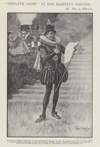 Herbert Beerbohm Tree Malvolio szerepében Shakespeare Tizenkettedik éjszakája című produkcióban a londoni Her Majesty
