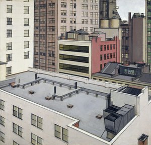 New York-i háztetők, 1930 körül (olaj, vászon) alkotó: Bernard Boutet de Monvel