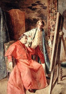 Festő és prelátus (olaj, vászon) alkotó: Bernard Louis Borione