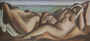 Fürdőzők pihenése, 1936 körül (olaj, vászon)