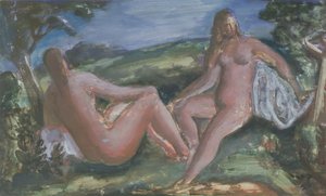 Fürdőzők, 1940 körül (gouache papíron)