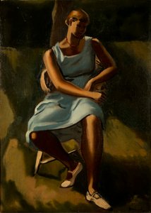 Ülő női figura (olaj, vászon)