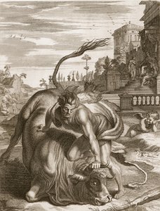A Bika formájú Acheloust Herkules győzte le, 1731 alkotó: Bernard Picart
