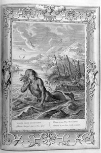 Glaucus emberből tengeristenné változik (metszet) alkotó: Bernard Picart