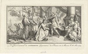 Nagy Péter feleségét I. Katalin császárnővé koronázza, 1726 alkotó: Bernard Picart