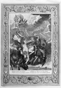 Phaeton bukása (metszet) alkotó: Bernard Picart